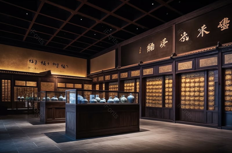 河南郑州博物馆中医馆室内空间,高清,摄影图,摄影图片,图片大全,摄影图免费下载